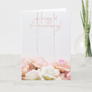 Tarjeta Feliz primer aniversario Boda