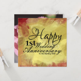 Tarjeta Feliz primer aniversario Boda a mi esposa