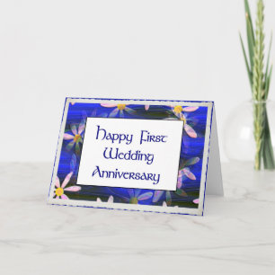 Tarjeta Feliz primer aniversario de bodas