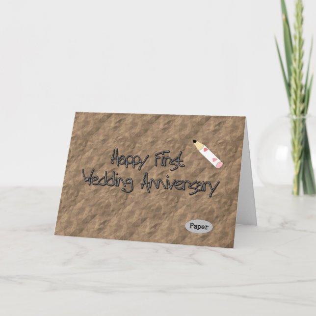 Tarjeta Feliz primer aniversario de bodas (Anverso)