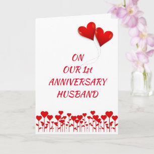 TARJETA **FELIZ PRIMER ANIVERSARIO MARIDO** CELEBRAR "NOSO