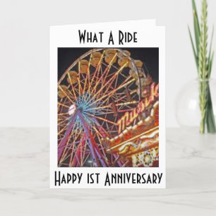 TARJETA FELIZ PRIMER ANIVERSARIO - QUÉ PASEO