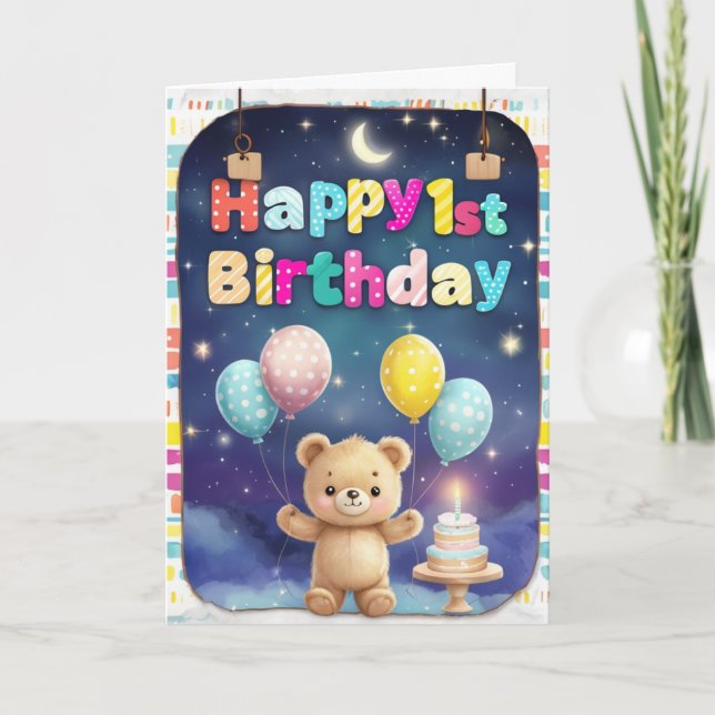 Tarjeta Feliz primer cumpleaños (Anverso)