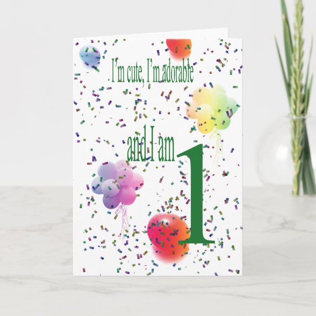 Tarjeta Feliz primer cumpleaños (Anverso)