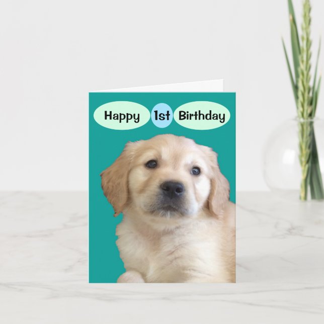 Tarjeta Feliz primer cumpleaños a un chico especial (Anverso)
