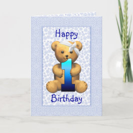 Tarjeta Feliz primer cumpleaños Teddy Bear