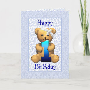 Tarjeta Feliz primer cumpleaños Teddy Bear
