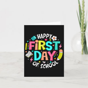 Tarjeta Feliz Primer Día De Camisetas Escolares Para Chica