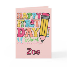 Feliz Primer Día De Clases Lápiz Adorable Con Luna