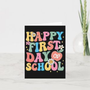 Tarjeta Feliz Primer Día De Enseñanza Chicas De Niños Y Ni