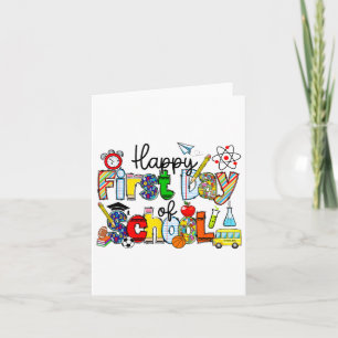 Tarjeta Feliz Primer Día De Enseñanza De Los Estudiantes D