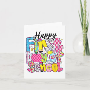 Tarjeta Feliz Primer Día De La Escuela Lápiz De Niños