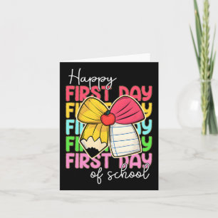 Tarjeta Feliz Primer Día De La Escuela Lápiz De Niños
