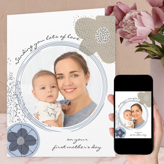 Tarjeta Feliz primer día de la madre, foto de flores de ar (Subido por el creador)