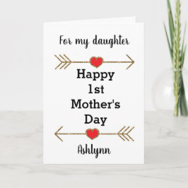 Tarjeta Feliz primer día de la madre hija