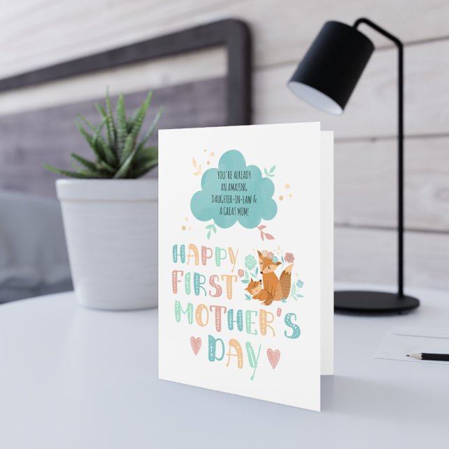 Tarjeta Feliz primer Día de la Madre para el yerno Boho (Subido por el creador)