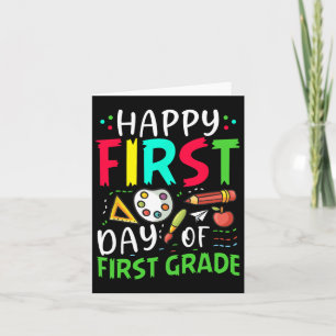Tarjeta Feliz Primer Día De Niños De Primer Grado Chicas D