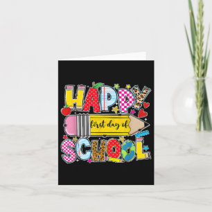 Tarjeta Feliz Primer Día Del Colegio, Divertido Estudiante