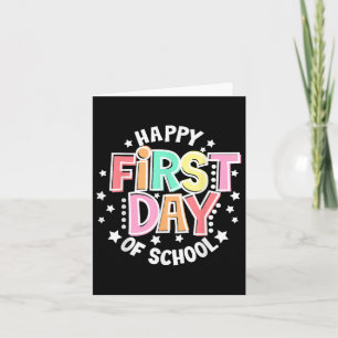 Tarjeta Feliz Primer Día Del Colegio Retro Groovy De Vuelt