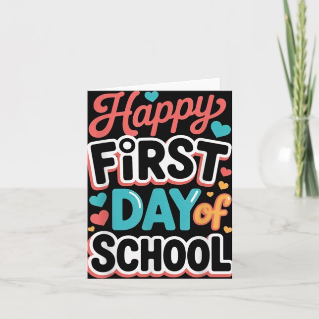 Tarjeta Feliz Primer Día Del Estudiante Escolar (Anverso)