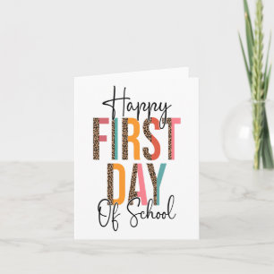 Tarjeta Feliz Primer Día Del Leopardo Escolar Ck Al Té Esc