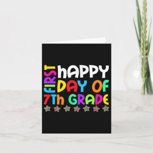Tarjeta Feliz Primer Día Del Séptimo Grado De Vuelta A La