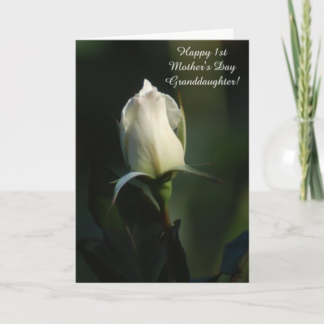 Tarjeta Feliz primer día, nieta de la madre (Anverso)