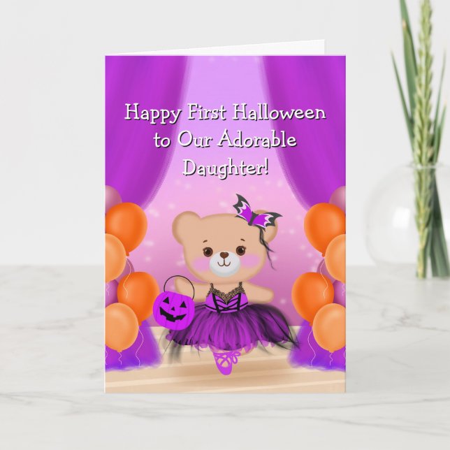 Tarjeta Feliz primer Halloween Ballerina Daughter (Anverso)