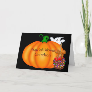 Tarjeta Feliz primer nieto de Halloween
