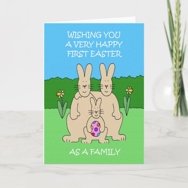 Tarjeta Feliz primera Pascua como familia (Anverso)