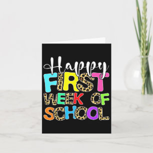 Tarjeta Feliz Primera Semana Del Leopardo Escolar De Vuelt