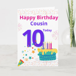 Tarjeta Feliz primo de cumpleaños - 10 hoy