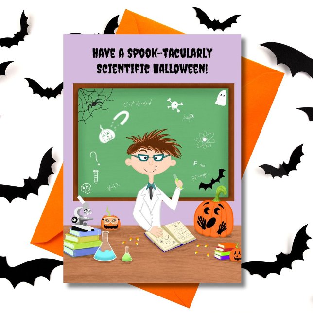 Tarjeta Feliz profesor de ciencias de Halloween (Subido por el creador)
