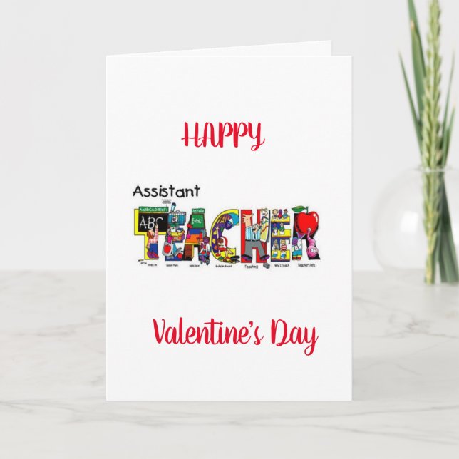 TARJETA FELIZ PROFESOR DEL DÍA DE VALENTINE (Anverso)
