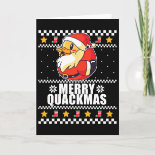 Tarjeta Feliz Quackmas Navidad Pato Santa Claus Meme 