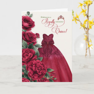 Tarjeta Feliz Quinceañera Cumpleaños 15 Burgundy Wine