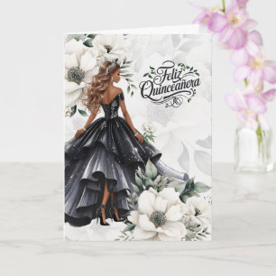 Tarjeta Feliz Quinceañera Cumpleaños 15 Clásico Negro