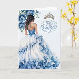 Tarjeta Feliz Quinceañera Cumpleaños 15 Sombras de Azul