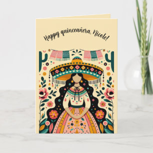Tarjeta Feliz Quinceañera Editable