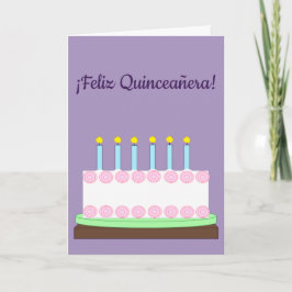 Tarjeta Feliz quinceañera en español: Lavender Blank