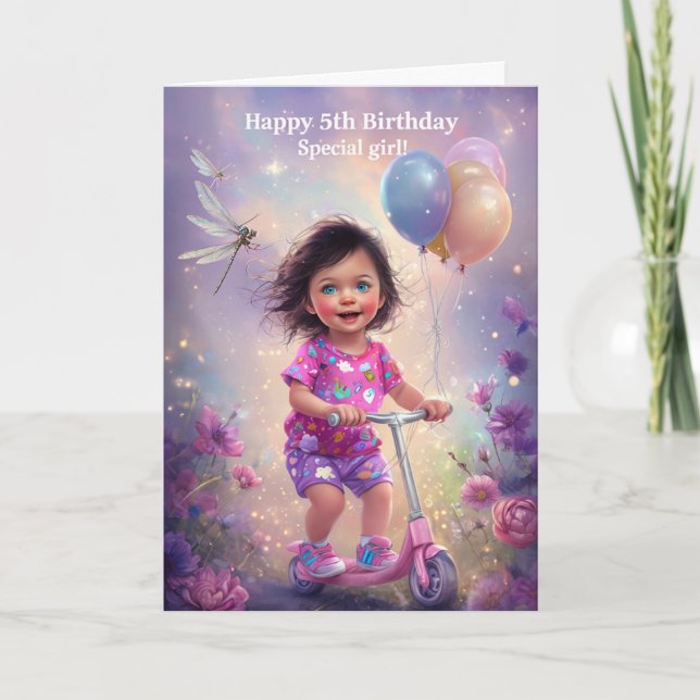 Tarjeta Feliz quinto cumpleaños (Anverso)