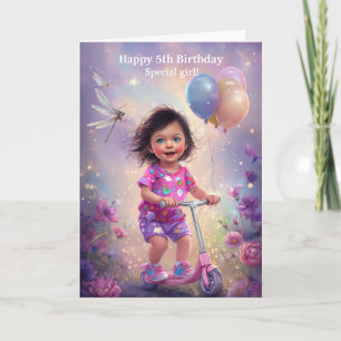 Tarjeta Feliz quinto cumpleaños
