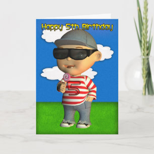 Tarjeta Feliz quinto cumpleaños