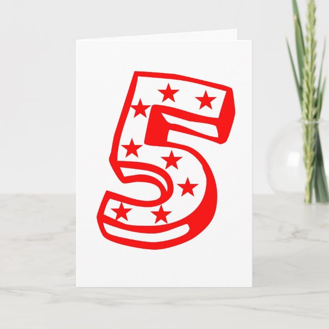 Tarjeta Feliz quinto cumpleaños, camiseta (Anverso)