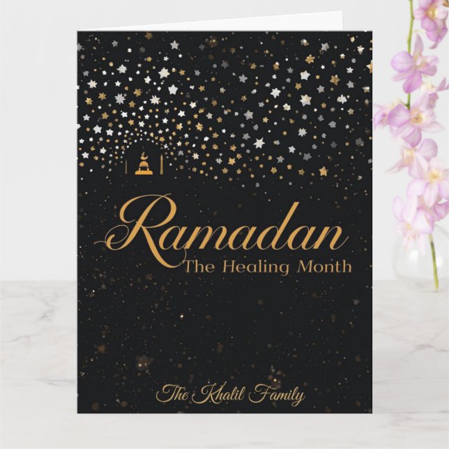 Tarjeta Feliz Ramadan Mubarak Ramadan Kareem Blanco Musulm (Orquídea)