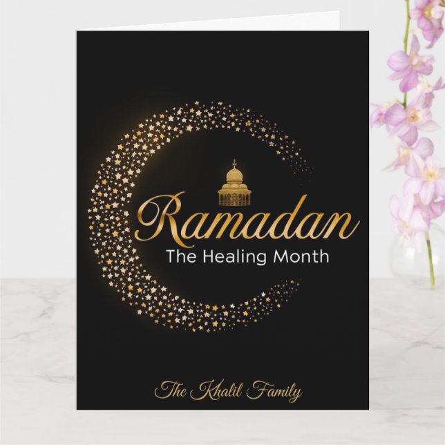 Tarjeta Feliz Ramadan Mubarak Ramadan Kareem Blanco Musulm (Orquídea)