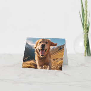 Tarjeta Feliz recuperación de oro corriendo