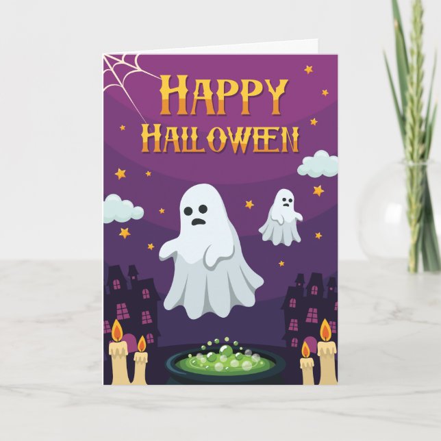 Tarjeta Feliz regalo de bienvenida para los fantasmas de H (Anverso)