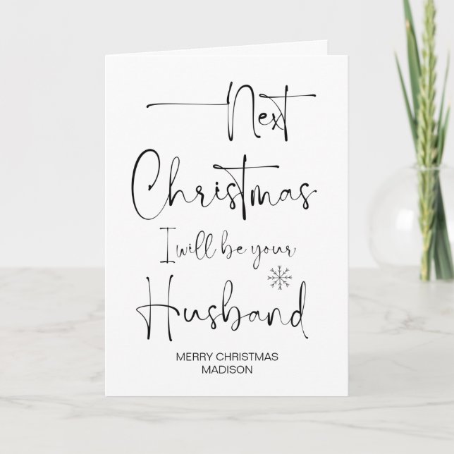 Tarjeta Feliz regalo de Navidad para el novio (Anverso)