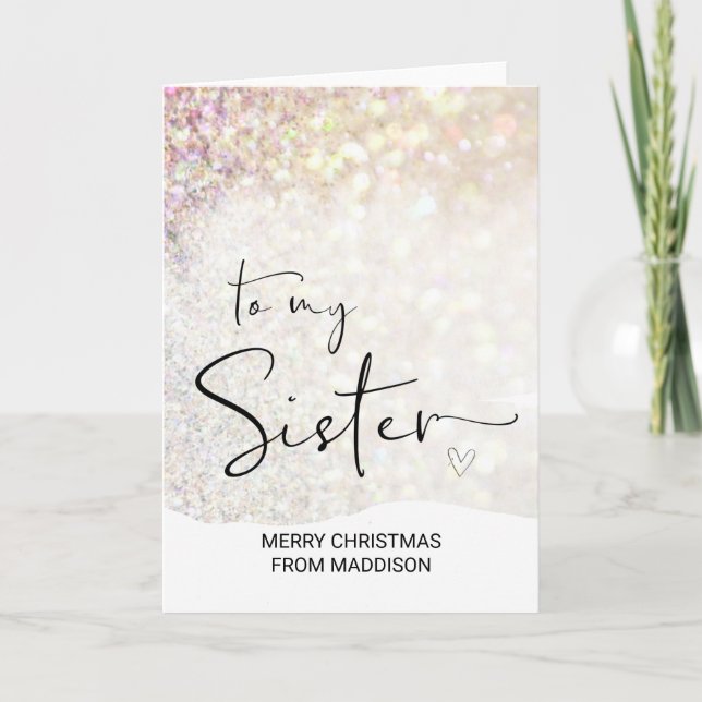 Tarjeta Feliz Regalo De Navidad Para Nochebuena De Hermana (Anverso)